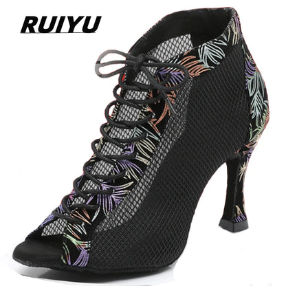 Latin Shoes Salsa Tango Ballroom Party Sports Women's Heeled Boots Summer Breathable Sandals Outdoor Dance Boots On Sale