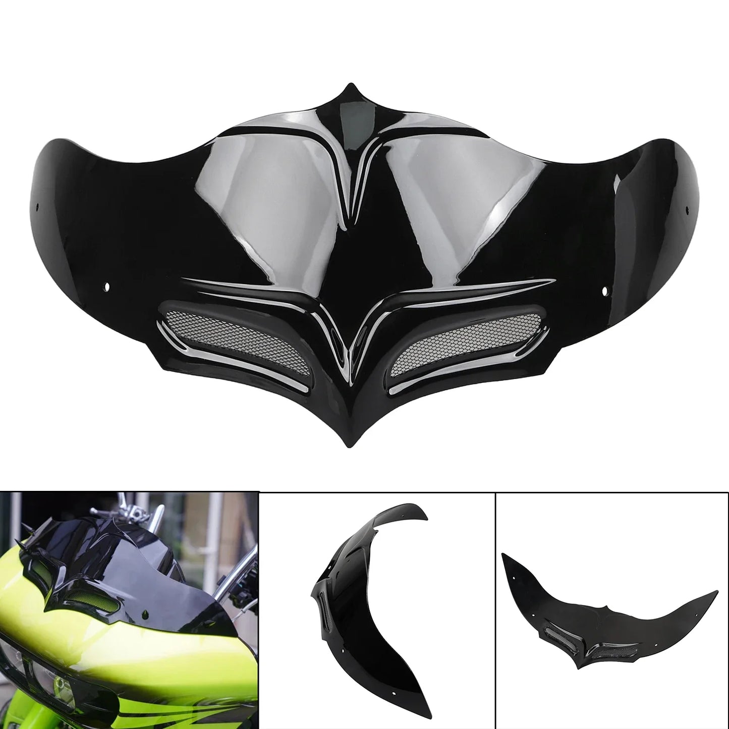 Gloss Black Wave Motorcycle Windshield Windscreen Fairing For Harley Road Glide 2015-2023 FLTRX FLTRXS FLTRU