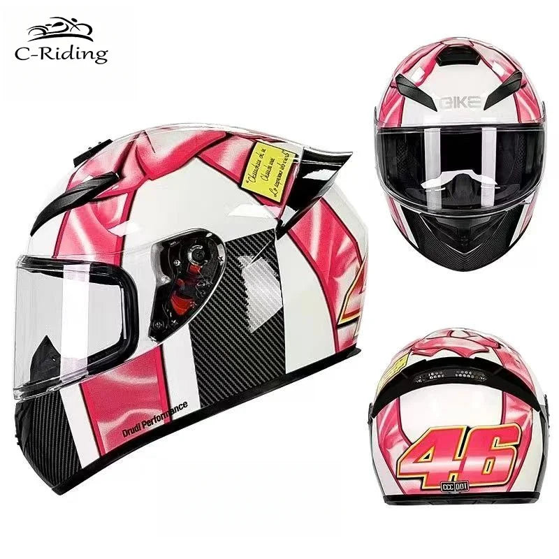 Adult Helmets For Motorcycle Full Face Helmet HD Visors Capacete De Moto Capacetes DOT Approved