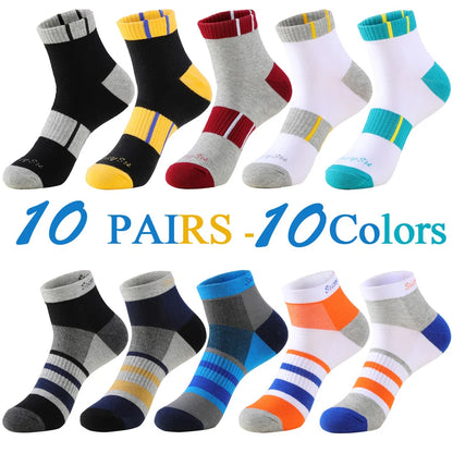 2 Pairs/Lot Running Socks Men Sport Outdoor Casual Cotton Red Stripes Compression Black Colorful Sock Male Gifts 21 Colors