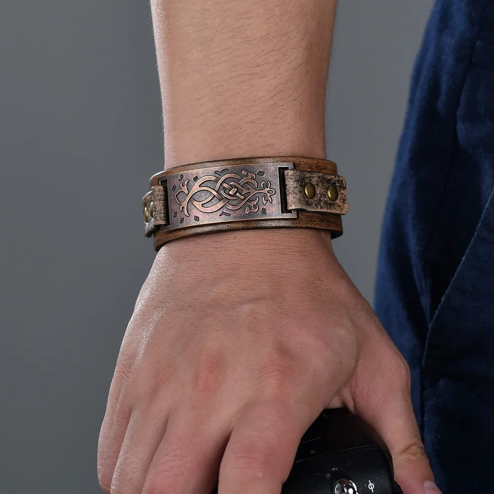Adjustable Bangle Gift Alloy Leather Wristband Punk Leather Wristband Handmade Punk Bangle For Fashion Accessory Rock Concerts