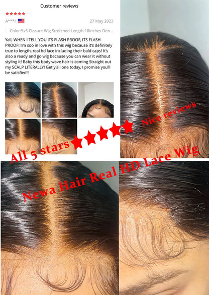 Ultra Fitted 13x6 HD Lace Front Human Hair Wigs Straight Skinlike HD Lace Closure Wigs Pre Plucked 3D Dome Cap Wig for Women