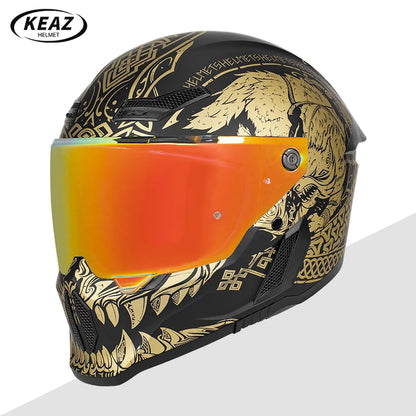 Motorcycle Helmet All-Season Universal Retro Men's Bike Racing Street Bike Riding Running Motorcycle Riding Safety Helmets