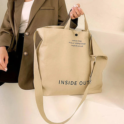 High Quality Canvas Men and Women Simple Cross-body Bag Wash Canvas Thick Handbag Large Capacity Arts Students Package Satchel