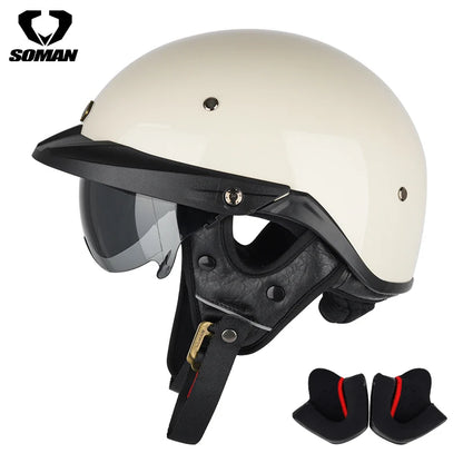Summer Motorcycle Helmet S-XXXL Cascos Para Moto Retro Half Face Motorbike Riding Anti-UV Len Cool Style Chopper for Men Use