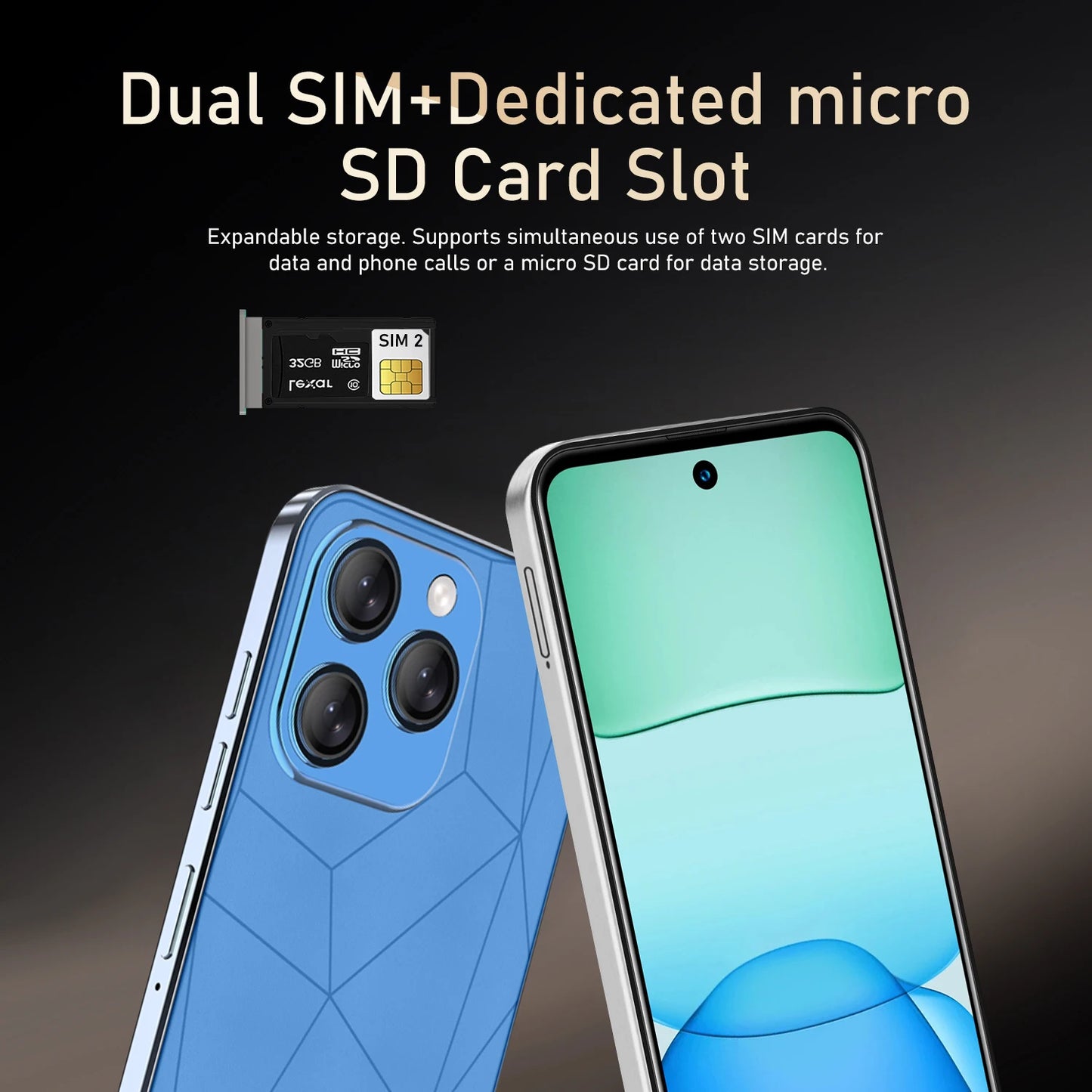 FUFFI Global Vision I16 Pro Smartphone 5G Android 5300mAH 12GB RAM 512G ROM 6.56Inch 1080x2640HD 24+48MP 4G Network Mobile Phone