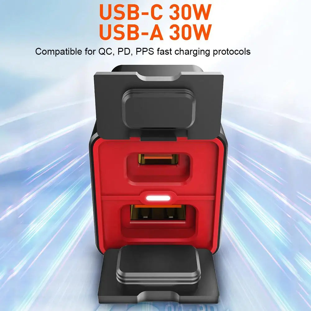 Premium Motorcycle USB C Fast Charger PD+QC3.0 60W Socket Charger Phone Cell 12V/24V Adapter Waterproof Vehicle-Mounted C T C9S6