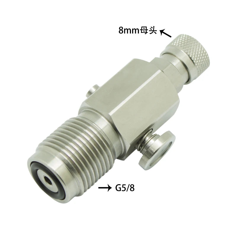Paintball Mini Model Fill Station Stainless Steel 300Bar Din Valve with Male Nipple Plug or Female Quick Fitting