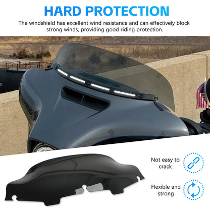 4'' 6"8'' Windshield Fairing Windscreen Cover For Harley Electra Street Glide Touring1996-2013 Black/Smoke