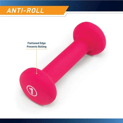 Neoprene Coated Home Dumbbells Set in Colors, Free Weights for Safe Men & Women Fitness Training