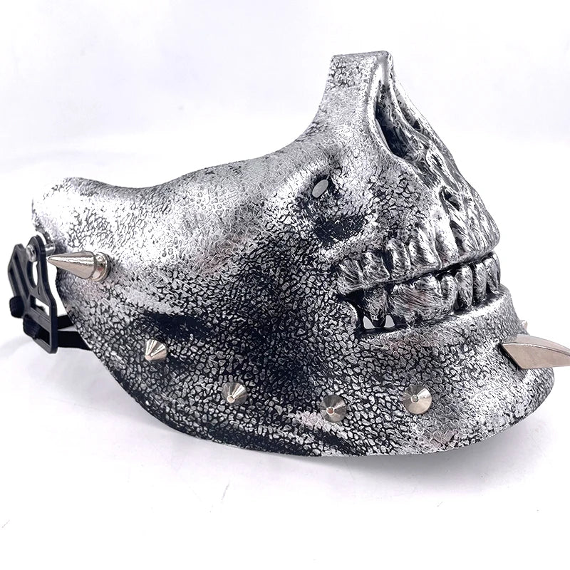 Horror Decorative Half Face Mask Home Party  Items Steampunk Skull Style Headgear Mask For Adult