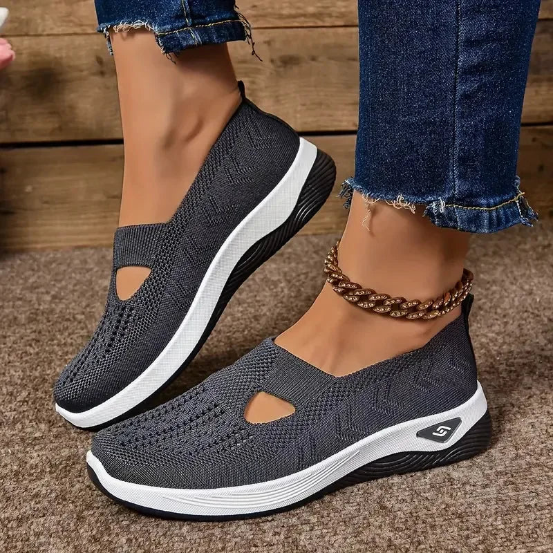 Women's Sneakers Breathable Casual Shoes Summer Soft Sole Orthopedic Shoes Lightweight Slip on Walking Shoe Non Slip Flat Shoes