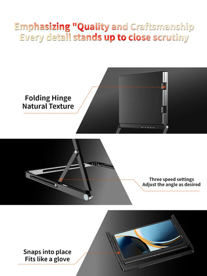 SIBOLAN 16 Inch Triple Screen Foldable Extender Display 2.5k/1080P IPS All-Metal Adjustable Stand USB C for MAC Laptop Travel