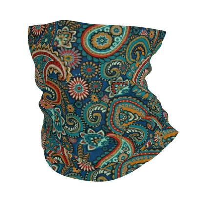 Custom Black Bandana Pattern Bandana Neck Gaiter for Hiking Cycling Women Men Wrap Scarf Paisley Style Headband Warmer