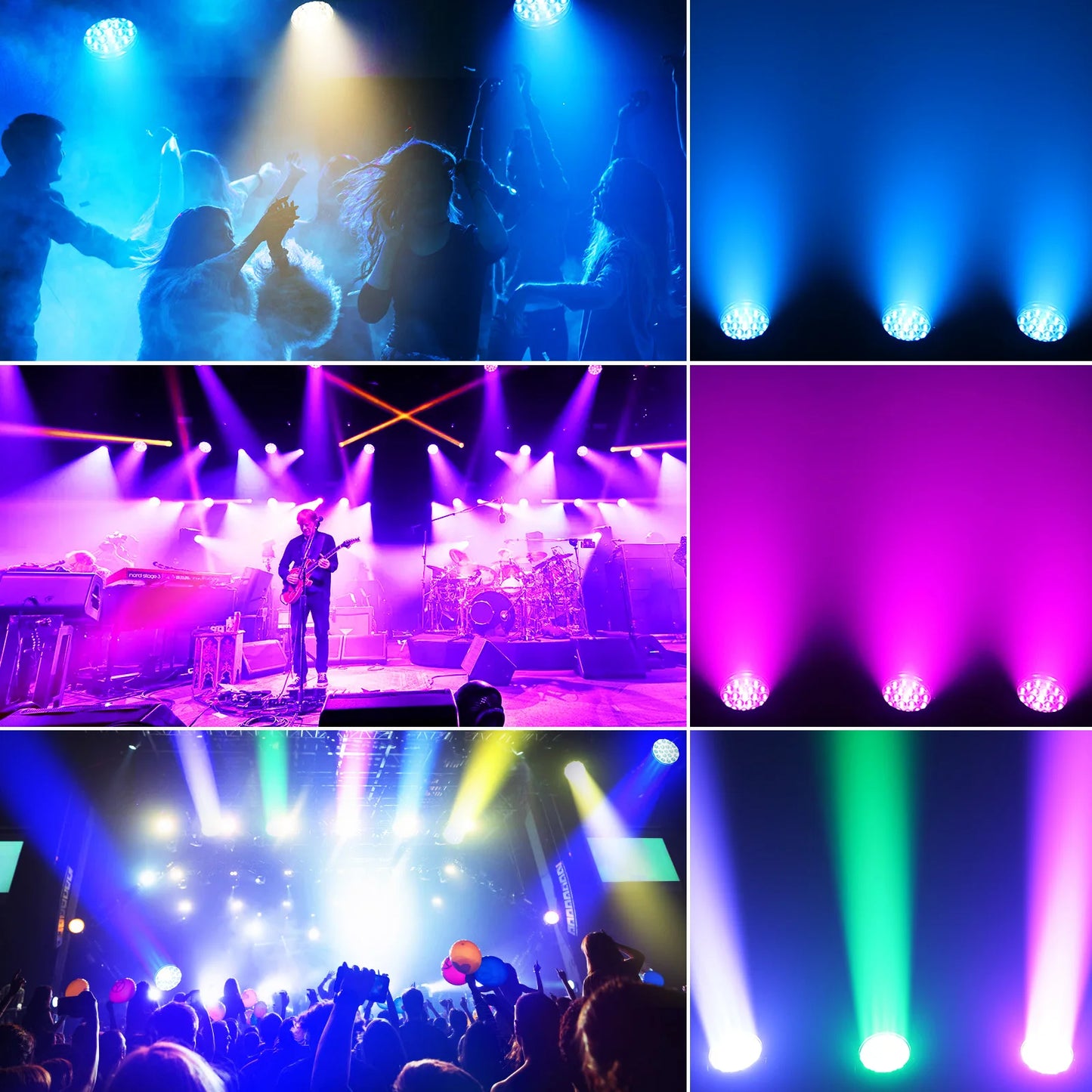 Somspot 19x15W LED Moving Head Lights RGBW Beam Stage Effect Lighting Projector Focusing Light Zoom Wash Lights for Disco Party