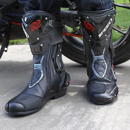 HOT  Men's Motorcycle Racing Waterproof Motorcycle Off-road Racing Rally Boots Four Seasons Anti-collision Protection Rider