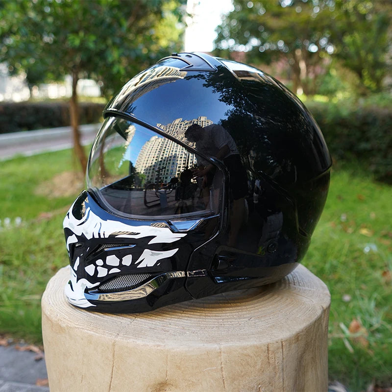 Scorpion Retro Motorcycle Helmet Removable Front Module Transparent Lens M L XL XXL Sizes Available for Motorbike Safety Gear