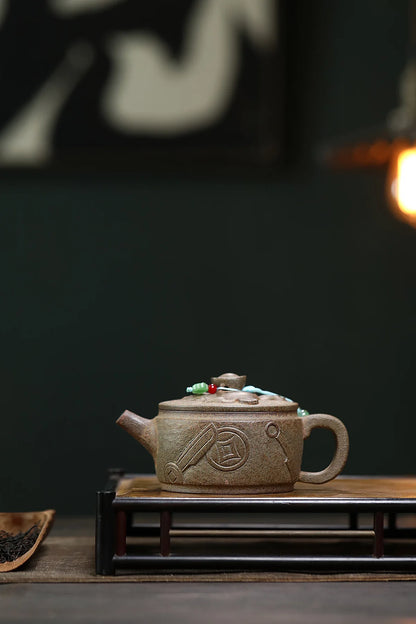 250ml Exquisite Yixing Purple Clay Teapots Master Handmade Large Caliber Pot Raw Ore Agilawood Mud Kettle Chinese Zisha Tea Set