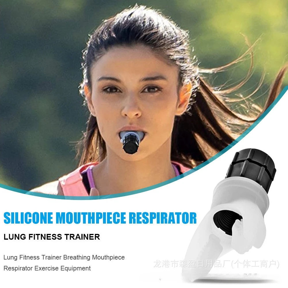 Portable Breathing Trainer Lung Capacity High Altitude Respiratory Exercise Equipment Silicone Mouthpiece Outdoor Fitness Tool