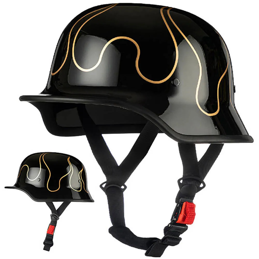 Motorcycle German Style Scoop Helmet Retro Half Helmet For Men And Women Summer Cruising Electric Bike Helmet DOT Approved