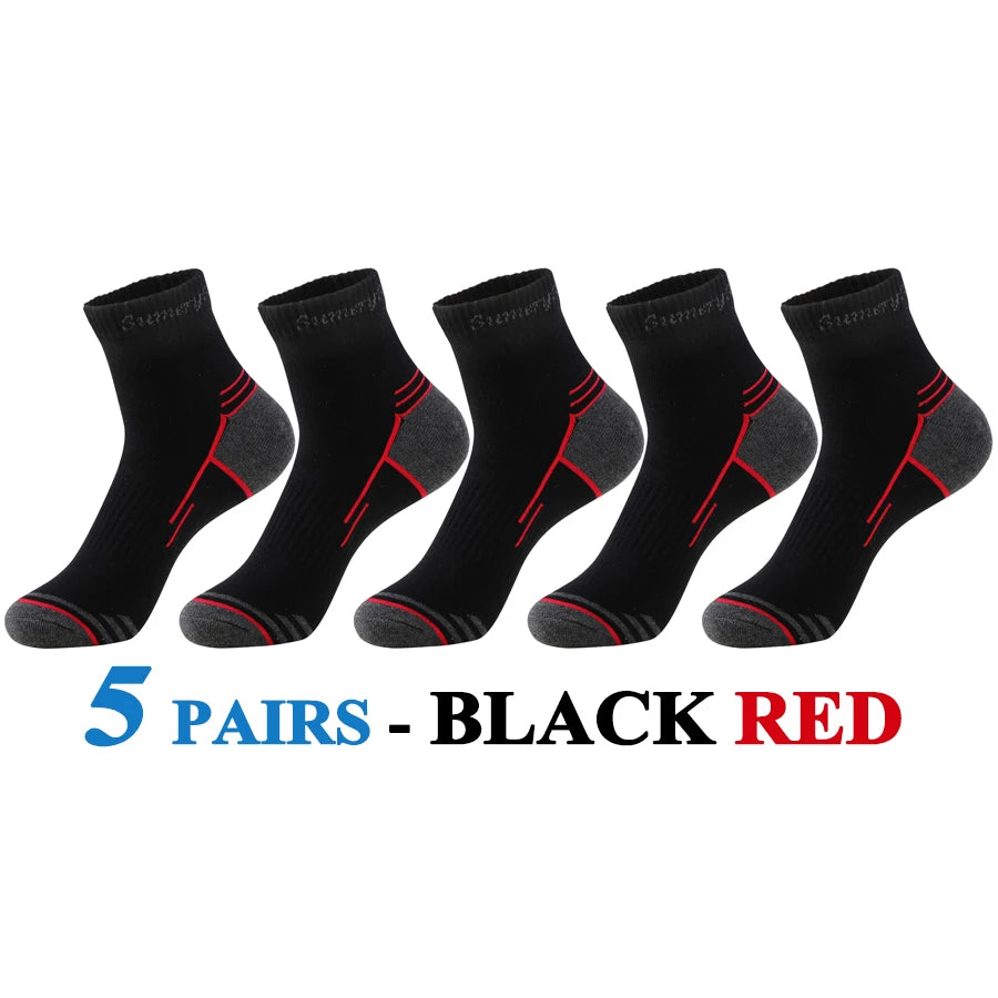 2 Pairs/Lot Running Socks Men Sport Outdoor Casual Cotton Red Stripes Compression Black Colorful Sock Male Gifts 21 Colors