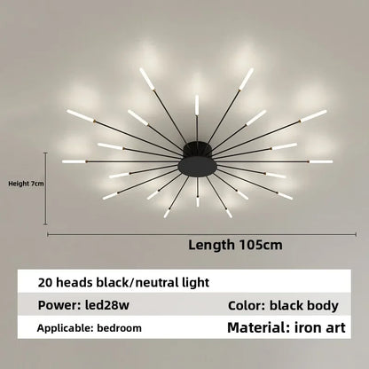 Nordic Ceiling Lighting for Living Room Bedroom Kitchen Led Ceiling Light Fixture Indoor Home Firework Decor Ceiling Lights