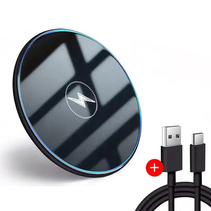 Wireless Charger LED Light Phone Pad Dock For iPhone 17/17 Pro Max 16 15 14 13 12 Pro Max Samsung Xiaomi Fast Charging Station