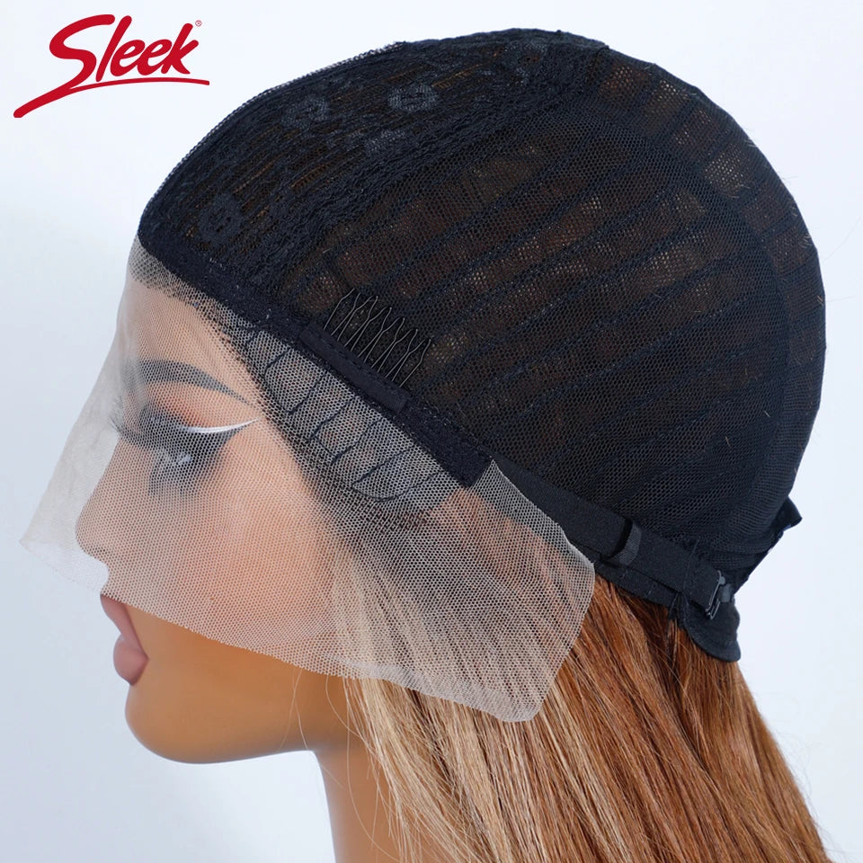 Sleek Straight Lace Front Wigs 13x6x1 Lace Part Human Hair Wig For Women Transparent Lace Highlight Blonde Big Sale Remy Hair