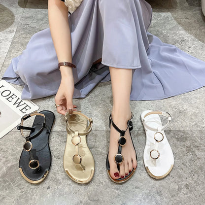 Women Sandals Summer Casual Roman Flat Sandals Flip Flops Open Toe Daily Sandals Women Luxury Designer Fashion Shoes for Women