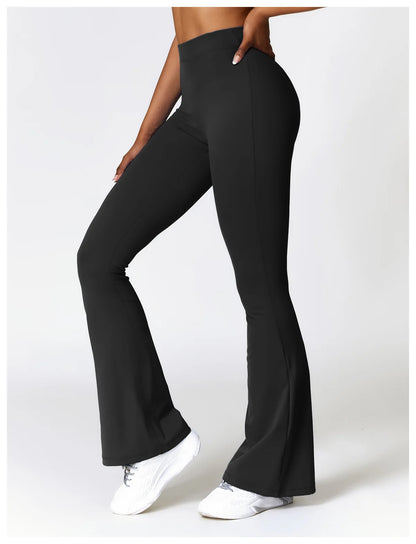 Gym Fitness Sports Flared Pant Dance Trousers Women V-shaped Hip Yoga Pants Flare Leggings Women High Waist Wide Leg Pants Women