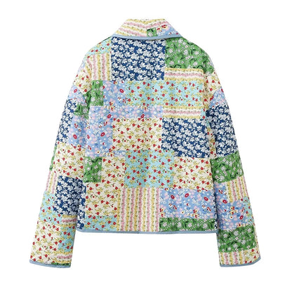 Women's Cotton Jacket Autumn And Winter New Floral Patterns Cardigan Cotton Jacket Elegant Ladies Street Shoot Women's