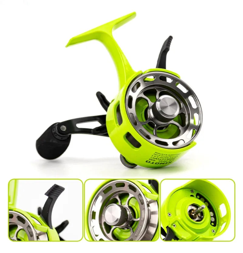 New Gear Ratio 3.2:1 Ice Fishing Reel Large Diameter Spool Built-in Free Spool Metal Spool Smooth Lure Fishing Equipment