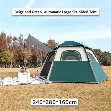 Foldable Portable Camping Tent Enhanced Ventilation Waterproof Wind & Rain Resistant With Storage Bag