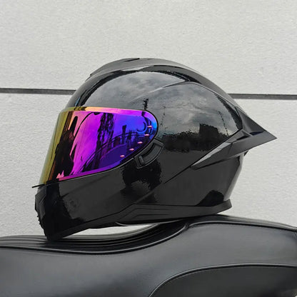 Motorcycle helmet, men's and women's dual lens full face helmet, motorcycle sports car, all season full face helmet
