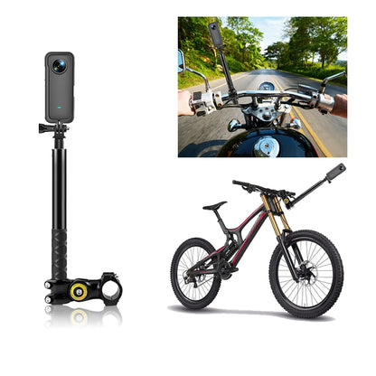 Motorcycle Bike Panoramic Monopod Bicycle Hidden Selfie Stick for GoPro Max Her 11 10 9 One DJI Insta360 Action Camera Accessory