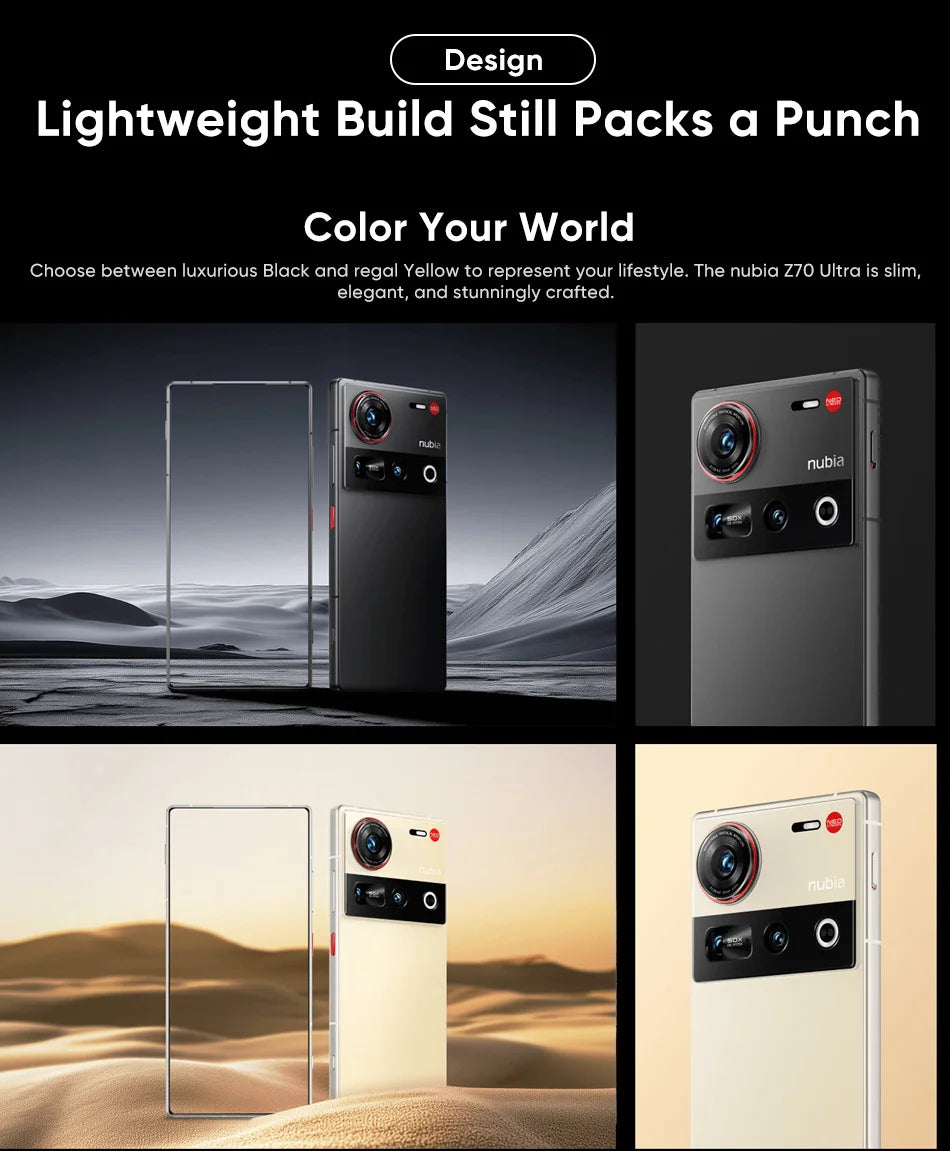 Nubia Z70 Ultra 5G Smartphone Snapdragon 8 Elite Processor 6.85' 144Hz AMOLED Display NFC  Global Version 16GB 512GB