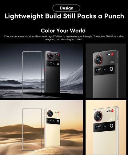 Nubia Z70 Ultra 5G Smartphone Snapdragon 8 Elite Processor 6.85' 144Hz AMOLED Display NFC  Global Version 16GB 512GB