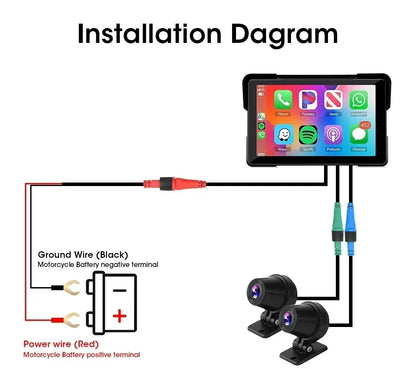 Jansite 5/7 inch Portable Carplay Motorcycle DVR GPS Navigation IPX7 Waterproof LCD Display For Wireless CarPlay Android Auto