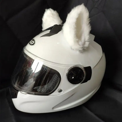 Motorcycle Helmet Cat Ears Decoration Cute Plush Stickers Motocross Helmet Full Face Off Road Helmet Decor Cosplay Styling