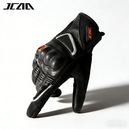 Unisex Goatskin Leather Riding Sports Biker Motorcycle Gloves Knuckle Mitten Men's Motocross Glove motogp Accessories for Summer