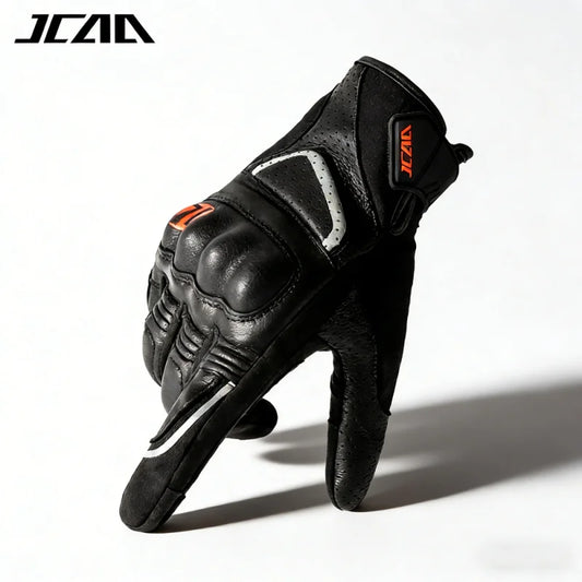 Unisex Goatskin Leather Riding Sports Biker Motorcycle Gloves Knuckle Mitten Men's Motocross Glove motogp Accessories for Summer
