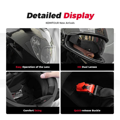 KEMITOUR ECE Racing Moto Helmets For BMW R1200 R1250 GS Motorcycle Helmet Full Face Motocross Adult Motorbike Street Touring