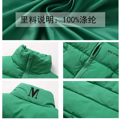 3-14 Years Winter Boys Girls Vest Fashion Letter High Neck Design Thick Keep Warm Waistcoat For Kids Children Down Coat