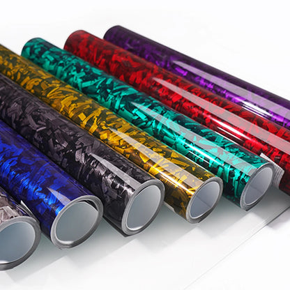 300cm*50/30cm High Glossy Black Gold Silver Red Forged Carbon Fiber Vinyl Wrap Film on the Hood Adhesive Vinyl for Car Stickers
