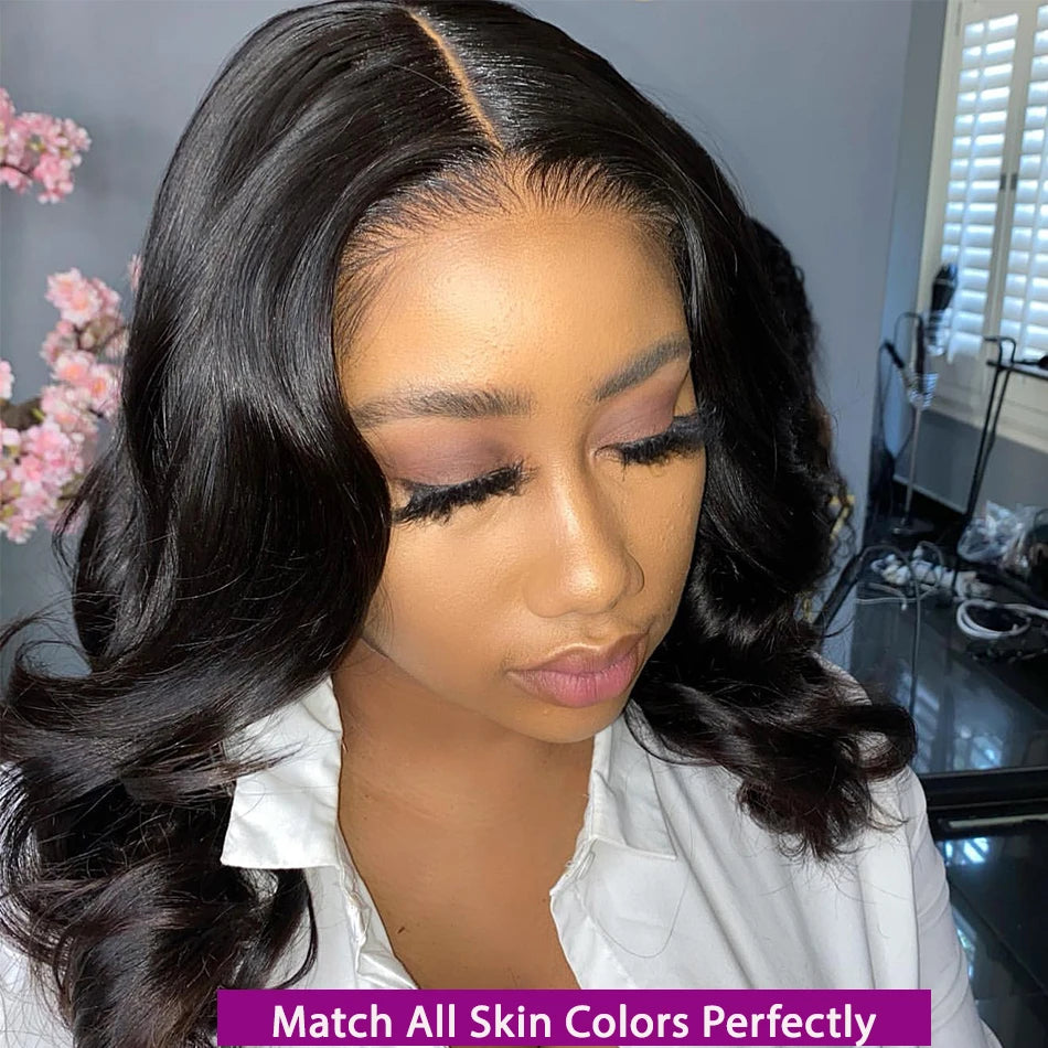 Chinese Hair Bob Wig Virgin Hair 5x1 Hd Lace Frontal Wig 100% Human Hair Pre Plucked Natural Color Body Wave 13x4 Lace Front Wig