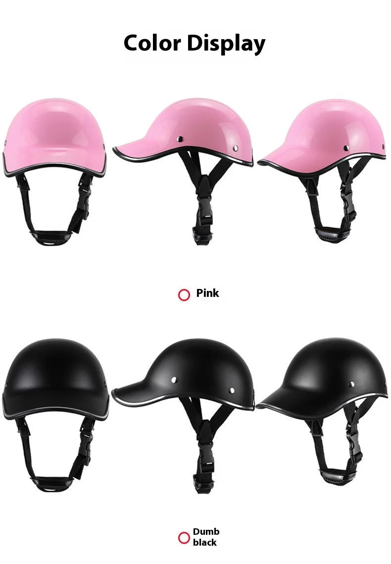 New Leepee For Cafe Racer Chopper Scooter Safety Hard Hat Half Face Vintage Summer Cap Motorcycle Half Helmet Baseball Cap Style