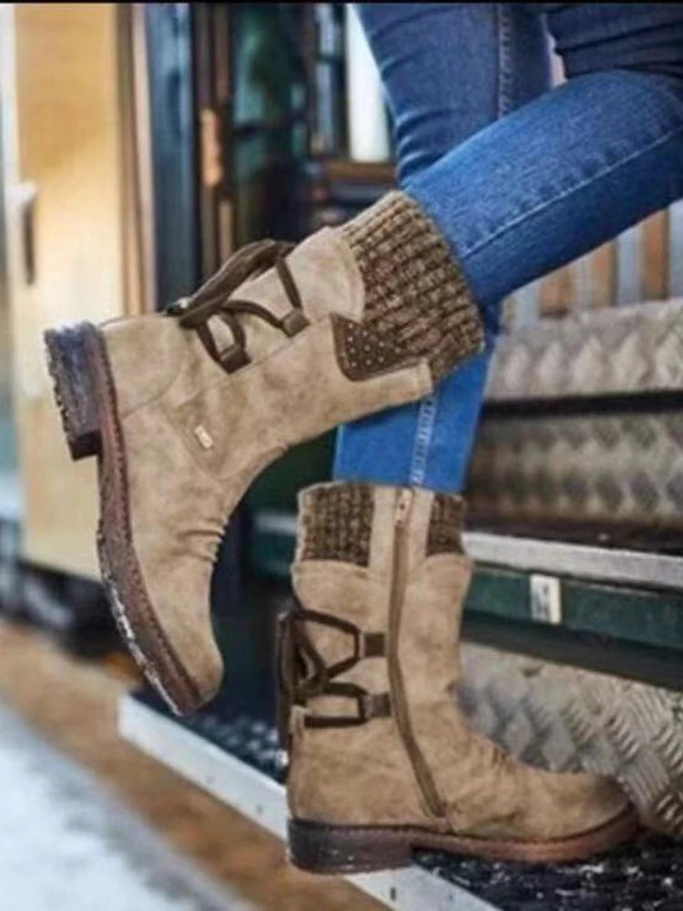 Women Winter Mid-Calf Boots  Winter Shoes Ladies Fashion Snow Boots Shoes Thigh High Suede Warm Botas 2023