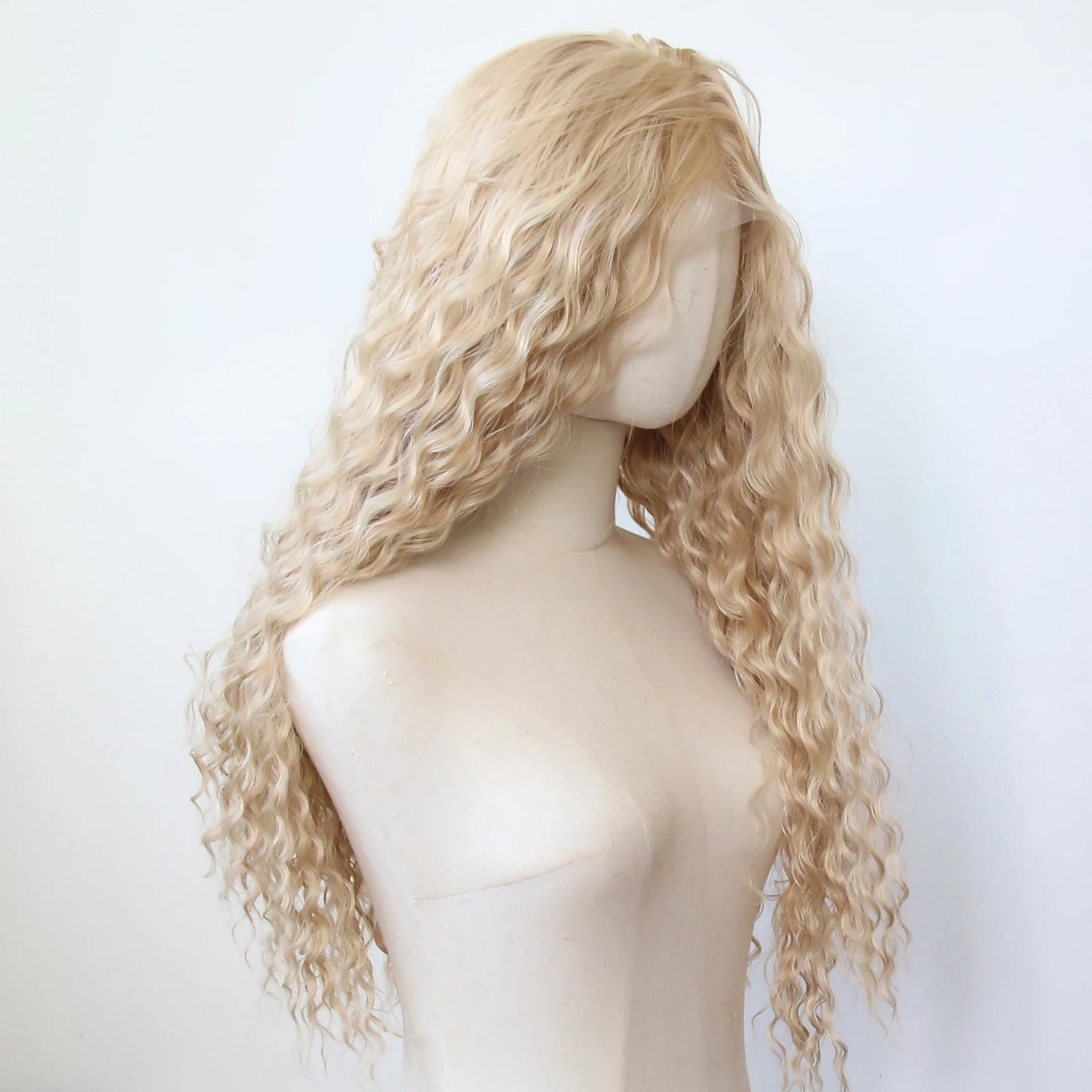 Black Romance Curly Synthetic Lace Front Wig Long Deep Curly Jet Black Lace Front Synthetic Wig Pre Plucked Natural Hairline