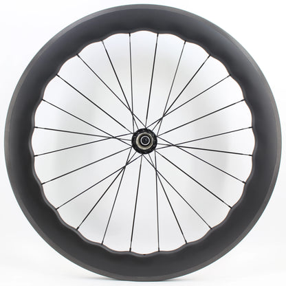 Newest 700C Road Bike UD Full Carbon Fibre wheelset Carbon Bicycle Wheelset clincher tubeless rims 65mm wave 25mm width V brake
