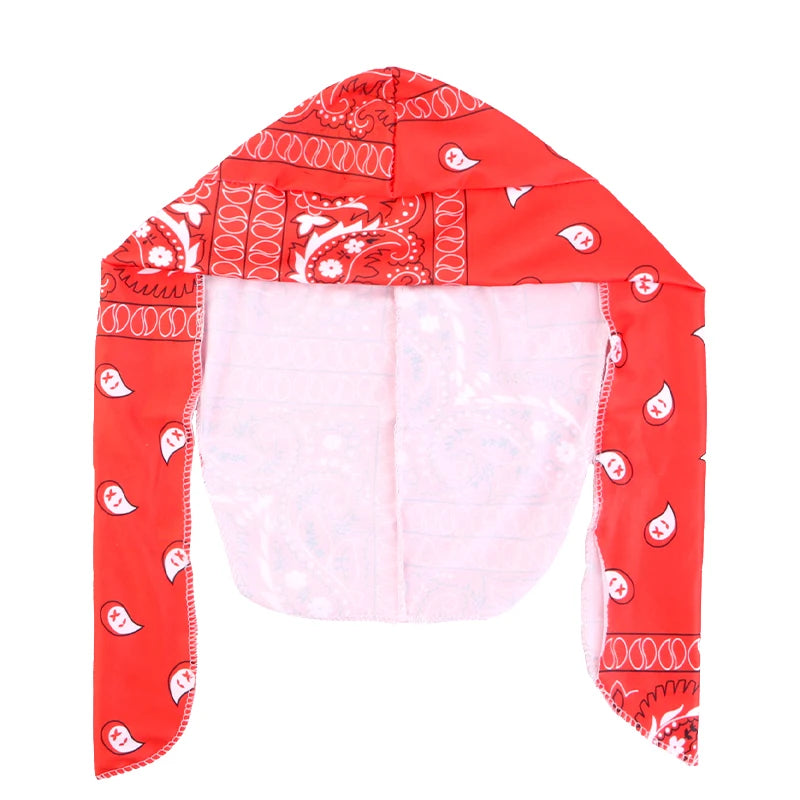 New Paisley Print Hip Hop Turban Cap Elastic Head Wraps Breathable Casual Durags Candy Color Durag Unisex Bandana Pirate Hats